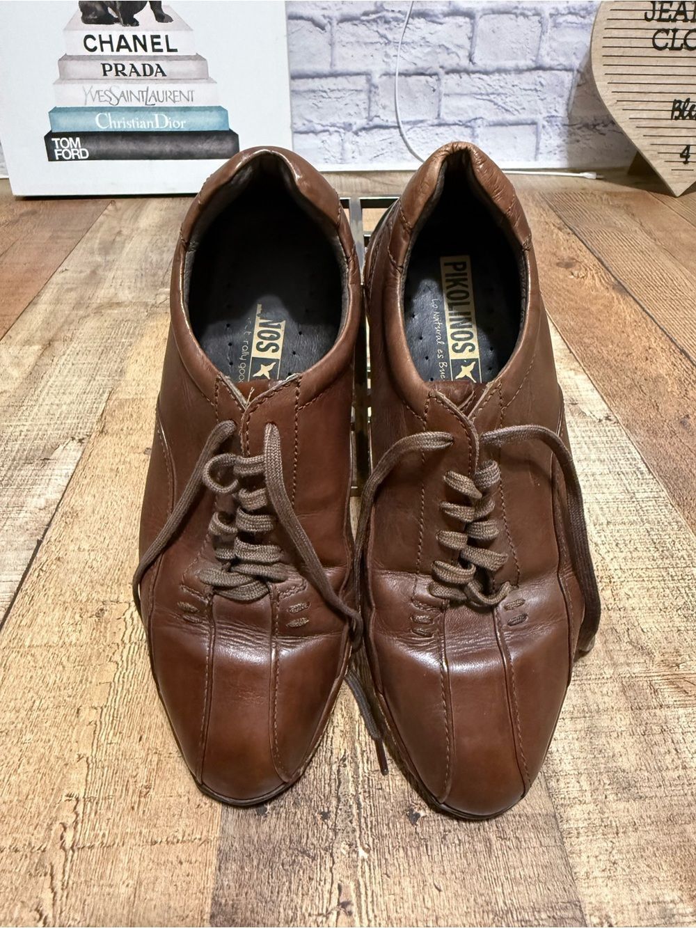 Pikolinos Brown Leather Lace-Up Oxford Shoes - Size 41 (US Men’s 8) - Picture 3 of 10